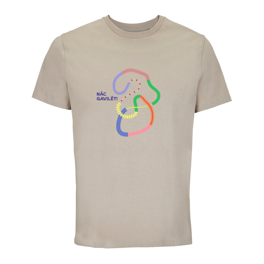 UNISEX T–krekls "Salaca" ar pilnkrāsu grafisko zīmi un uzrakstu "NĀC GAVILĒT!"