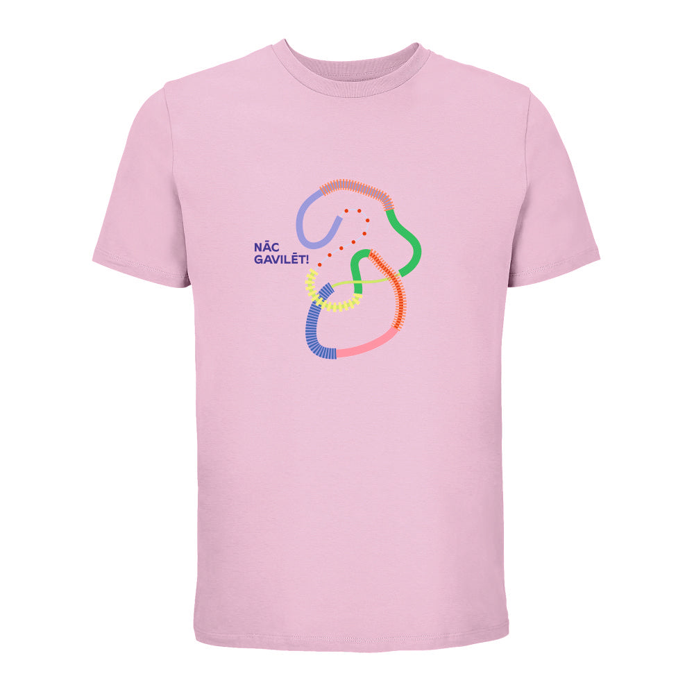 UNISEX T–krekls "Salaca" ar pilnkrāsu grafisko zīmi un uzrakstu "NĀC GAVILĒT!"