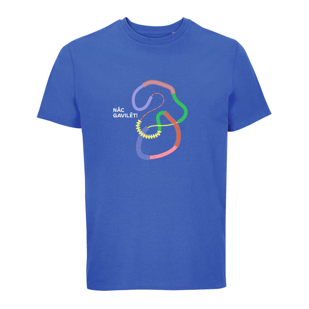 UNISEX T–krekls "Salaca" ar pilnkrāsu grafisko zīmi un uzrakstu "NĀC GAVILĒT!"