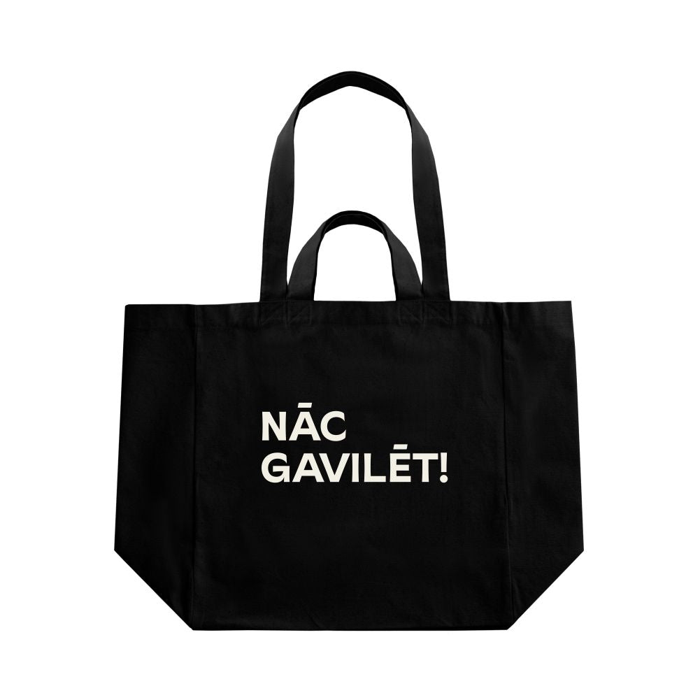 Iepirkumu soma priede ar "nāc gavilēt!" apdruku