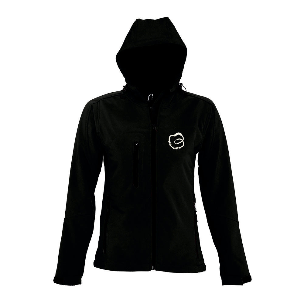 Sieviešu softshell jaka "Ceļteka" ar izšūtu vienkrāsu grafisko zīmi