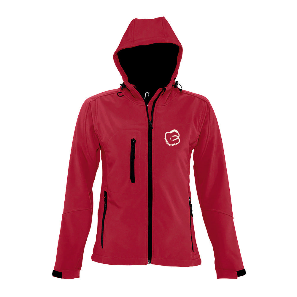 Sieviešu softshell jaka "Ceļteka" ar izšūtu vienkrāsu grafisko zīmi