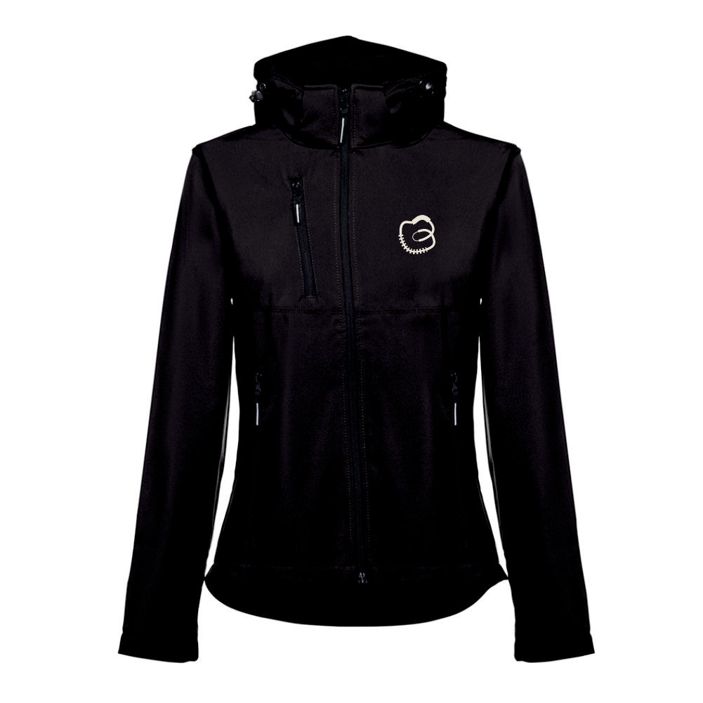 Sieviešu softshell jaka "Spradzene" ar izšūtu vienkrāsu grafisko zīmi