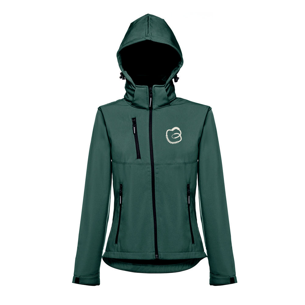 Sieviešu softshell jaka "Spradzene" ar izšūtu vienkrāsu grafisko zīmi