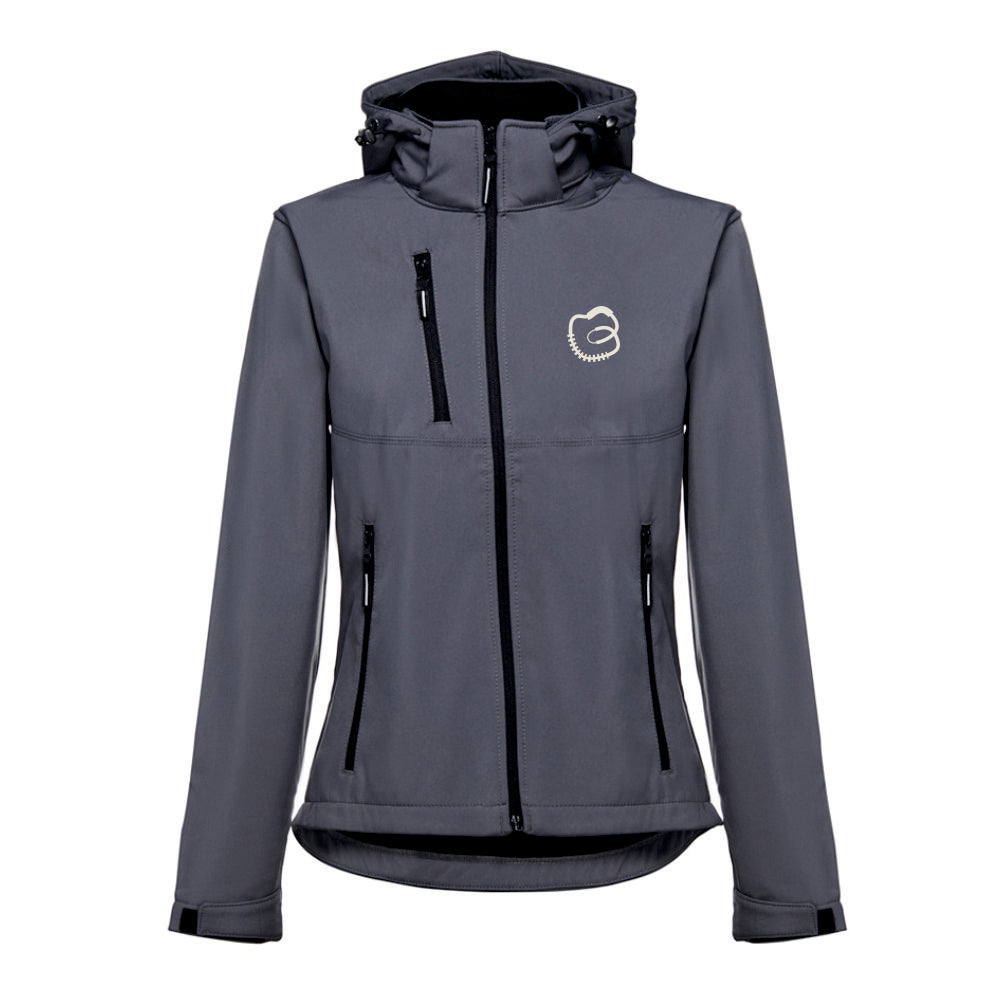 Sieviešu softshell jaka "Spradzene" ar izšūtu vienkrāsu grafisko zīmi